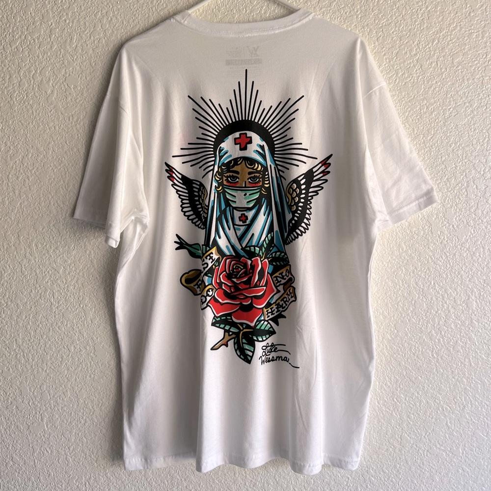 Luke Wessman Limited Edition Short Sleeve White Graphic Tee Shirt Mens Size XL